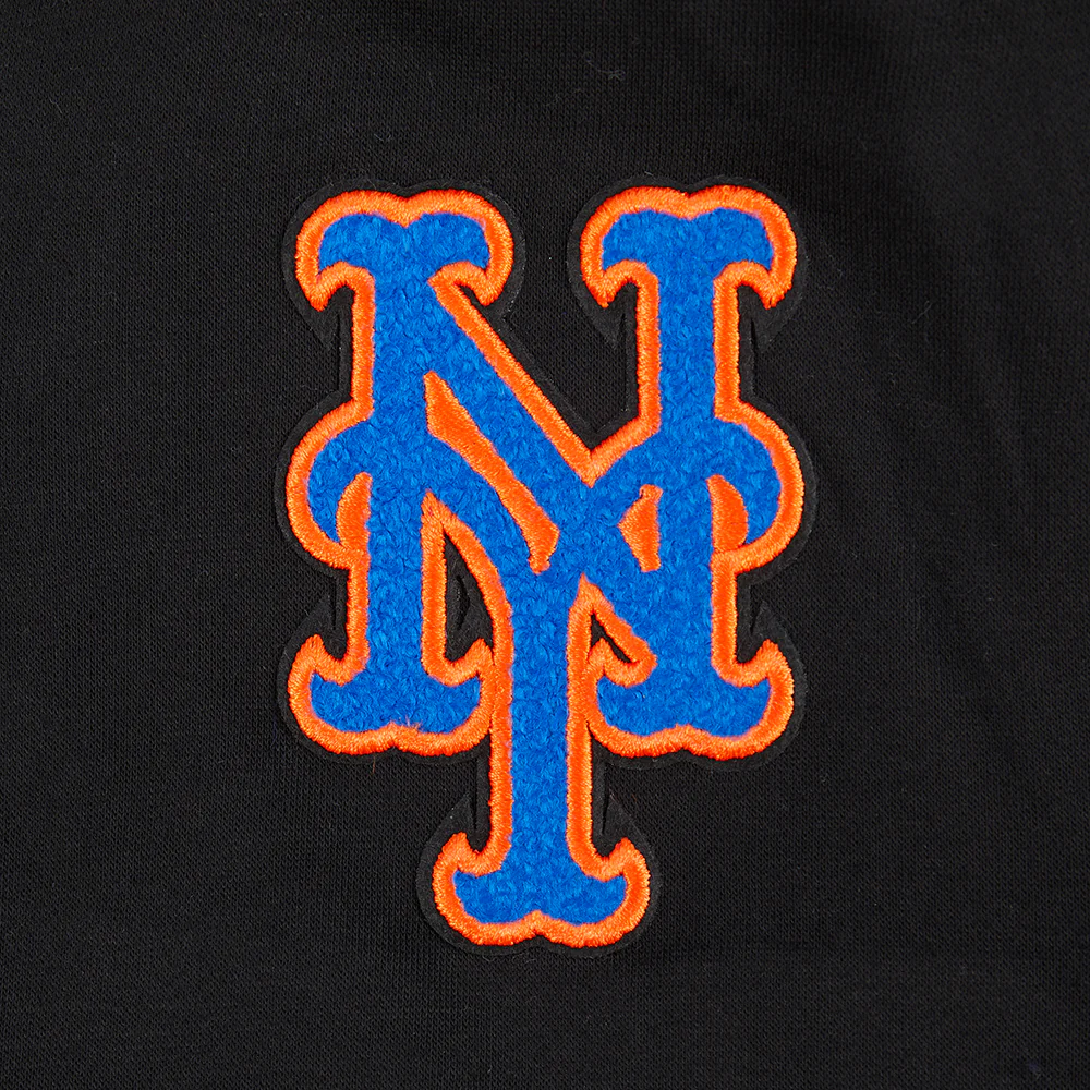 MLB NEW YORK METS CLASSIC BIG GIRLS FLEECE FZ HOODIE (BLACK) - Image 5