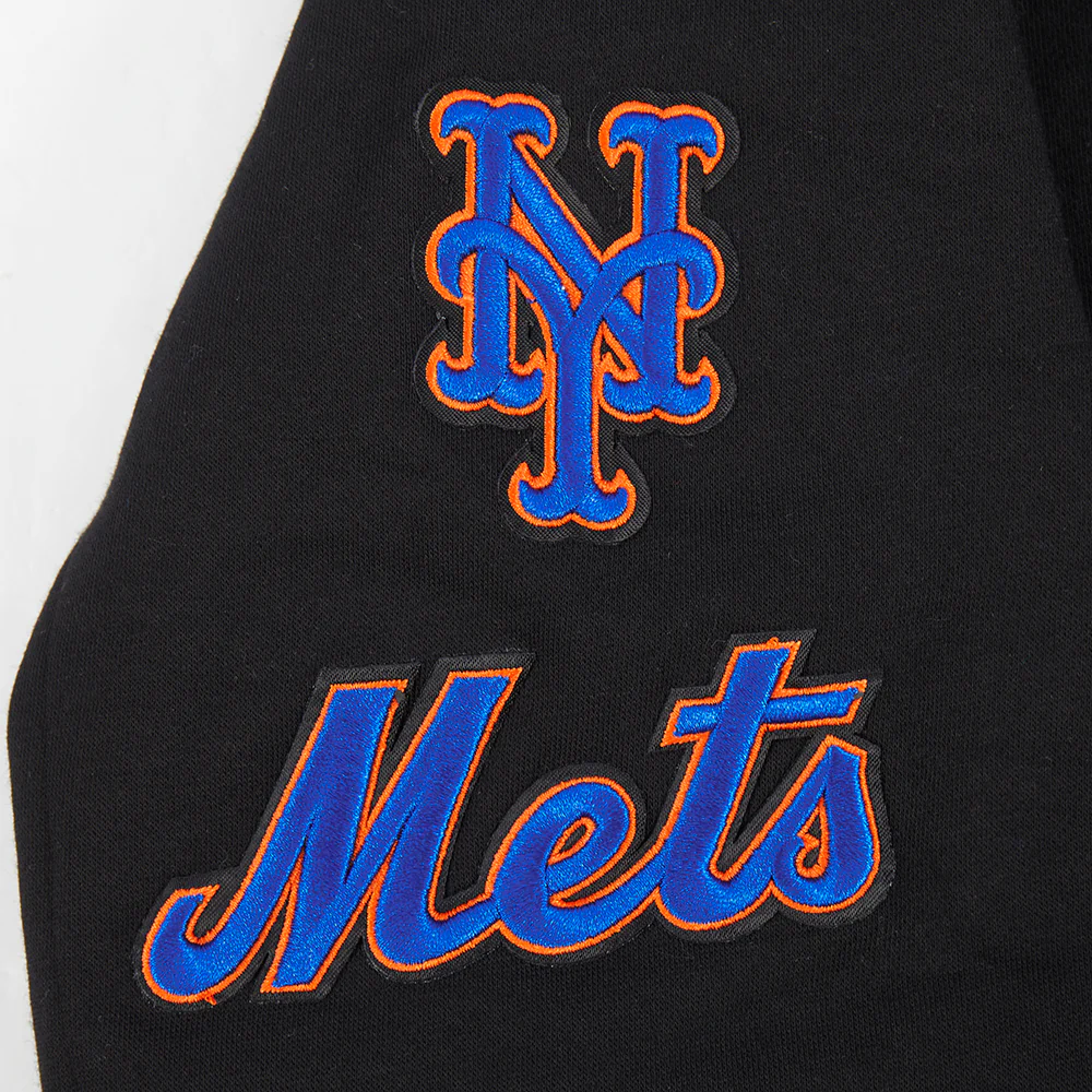 MLB NEW YORK METS CLASSIC BIG GIRLS FLEECE FZ HOODIE (BLACK) - Image 6