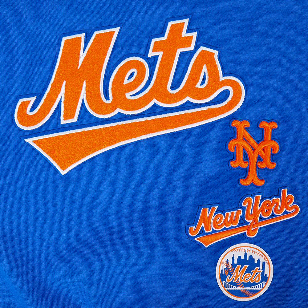 MLB NEW YORK METS RETRO CLASSIC BIG GIRLS RIB FLEECE CREWNECK (ROYAL/ORANGE/ROYAL) - Image 6