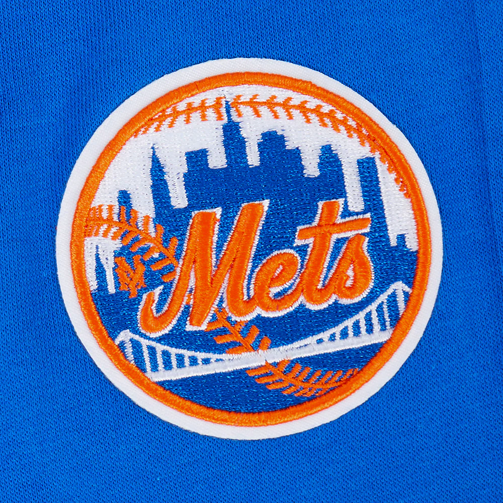 MLB NEW YORK METS RETRO CLASSIC BIG GIRLS RIB FLEECE CREWNECK (ROYAL/ORANGE/ROYAL) - Image 7