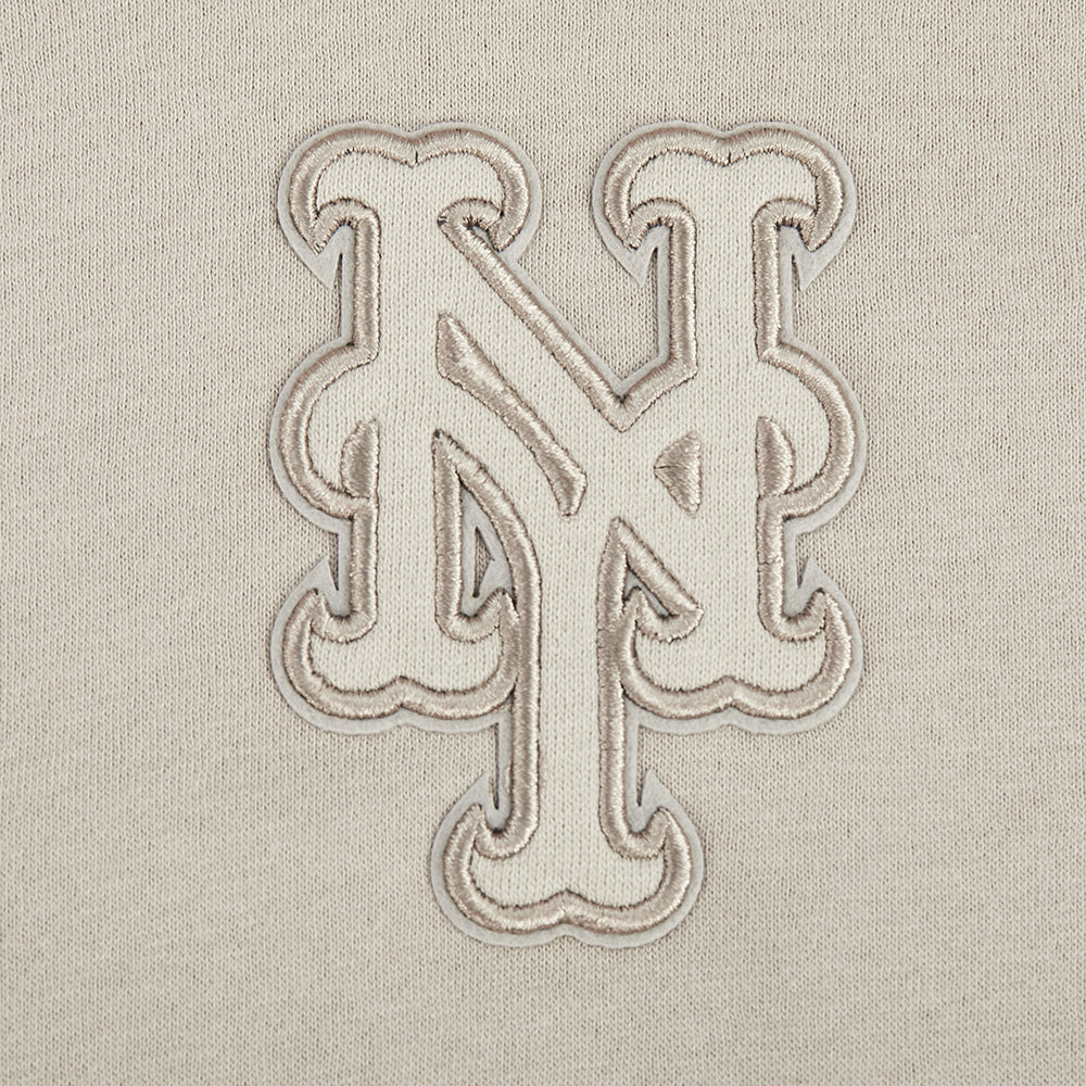 MLB NEW YORK METS NEUTRAL BIG GIRL'S FLEECE PO HOODIE (TAUPE) - Image 7