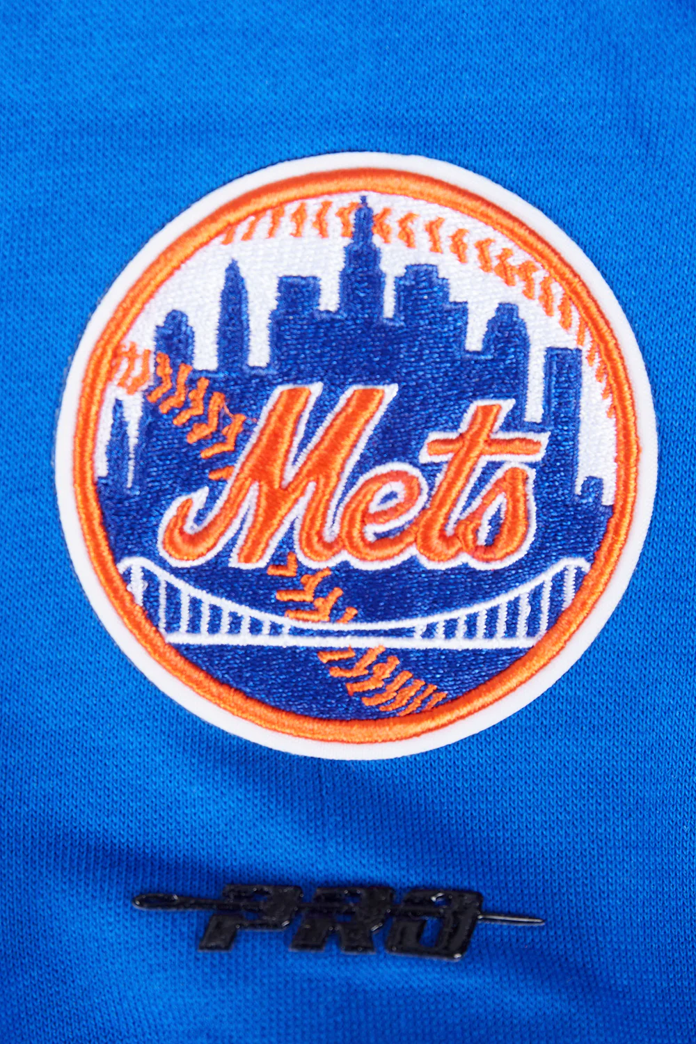 MLB NEW YORK METS MASHUP WOMEN'S RIB CROPPED PULLOVER HOODIE (ROYAL/ORANGE/ROYAL) - Image 6