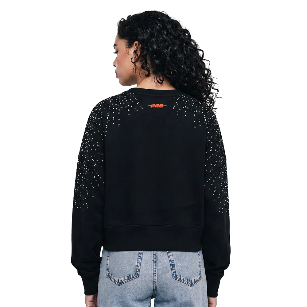 MLB NEW YORK METS LEGACY WOMEN'S FLC CREWNECK (BLACK) - Image 2