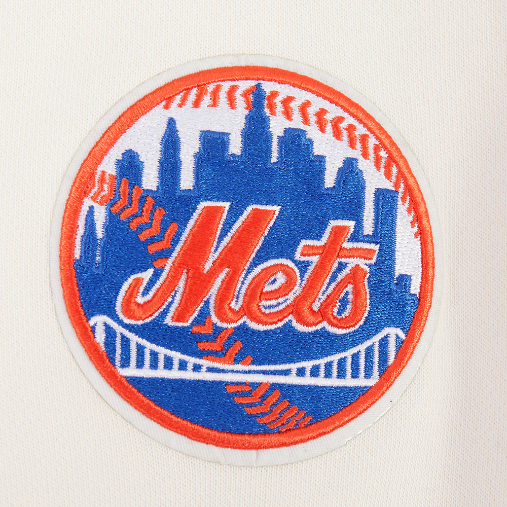 MLB NEW YORK METS PARADISE WOMEN'S CROPPED PULLOVER HOODIE (EGGSHELL) - Image 5