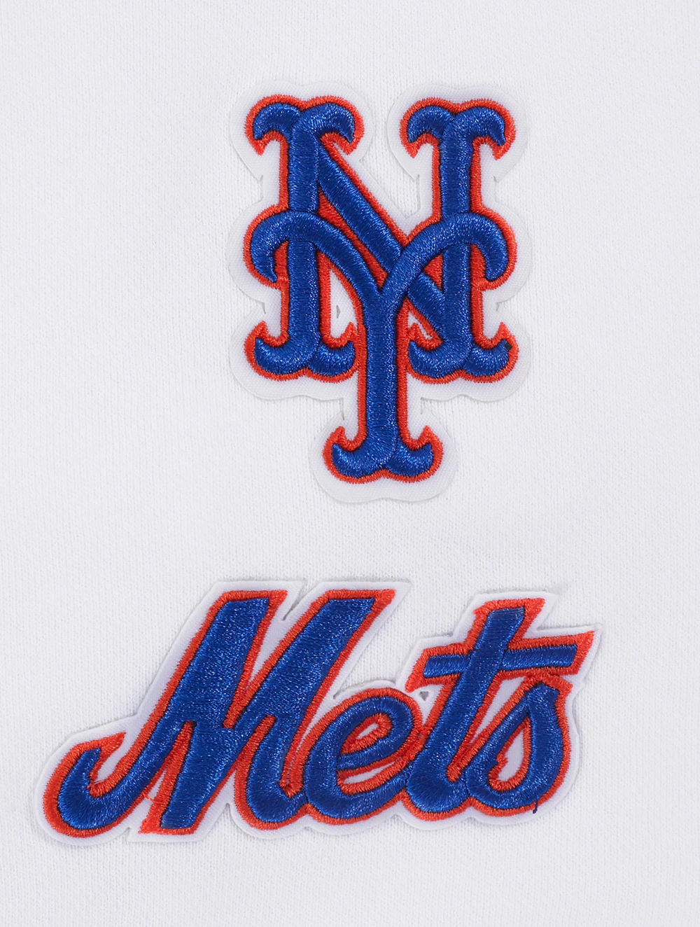 MLB NEW YORK METS CLASSIC WOMEN'S FLEECE CROPPED PULLOVER HOODIE (WHITE) - Image 7