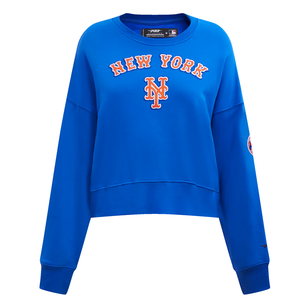 MLB NEW YORK METS CLASSIC WOMEN'S CREWNECK (ROYAL BLUE)