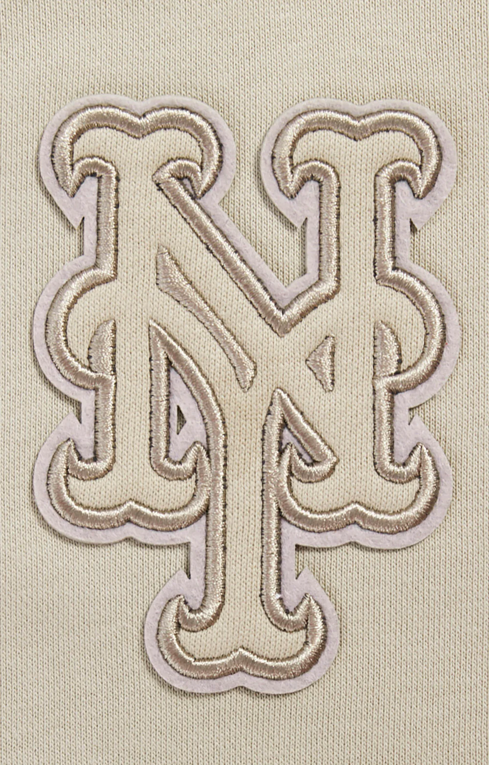 MLB NEW YORK METS NEUTRAL WOMEN'S CROPPED PULLOVER HOODIE (TAUPE) - Image 5