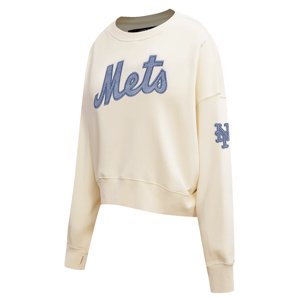 MLB NEW YORK METS VARSITY BLUES WOMEN'S CREWNECK (LINEN) - Image 2