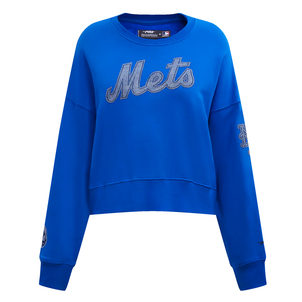 MLB NEW YORK METS VARSITY BLUES WOMEN'S CREWNECK (ROYAL BLUE)