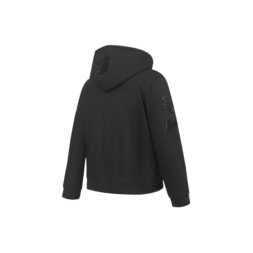 MLB NEW YORK METS TRIPLE BLACK LITTLE BOYS FLEECE PO HOODIE (BLACK) - Image 4