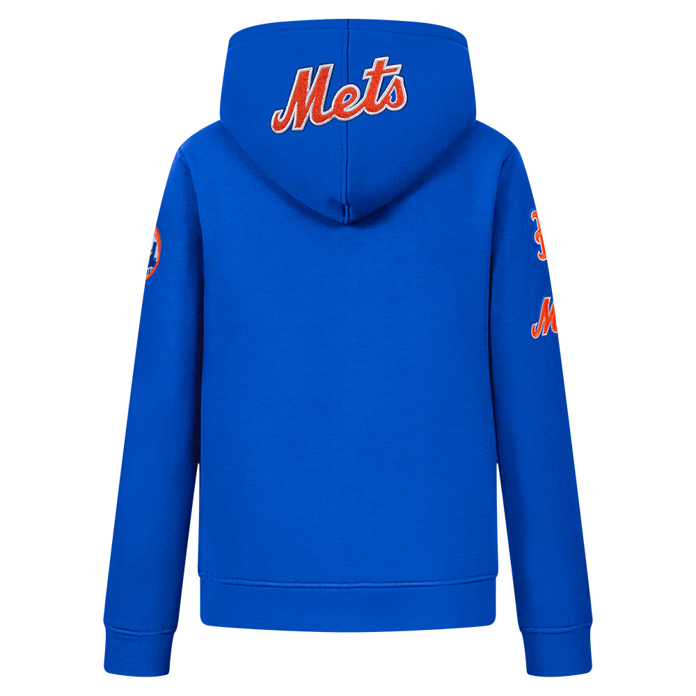 MLB NEW YORK METS CLASSIC LITTLE BOYS FLEECE FZ HOODIE (ROYAL BLUE) - Image 3