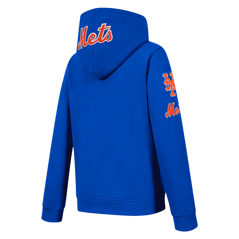 MLB NEW YORK METS CLASSIC LITTLE BOYS FLEECE FZ HOODIE (ROYAL BLUE) - Image 4