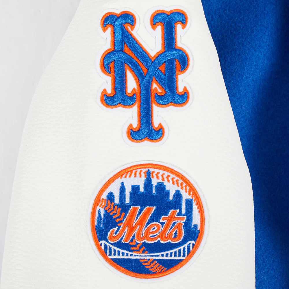 MLB NEW YORK METS CLASSIC LITTLE BOYS WOOL VARSITY JACKET (ROYAL BLUE/WHITE) - Image 8