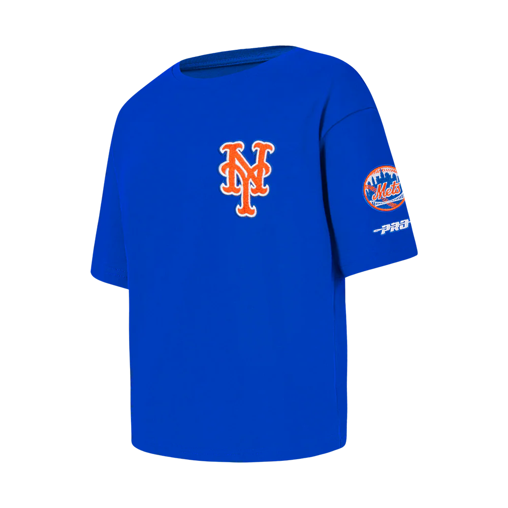 MLB NEW YORK METS CLASSIC LITTLE GIRLS SHORT SLEEVE BOXY TOP (ROYAL BLUE) - Image 2
