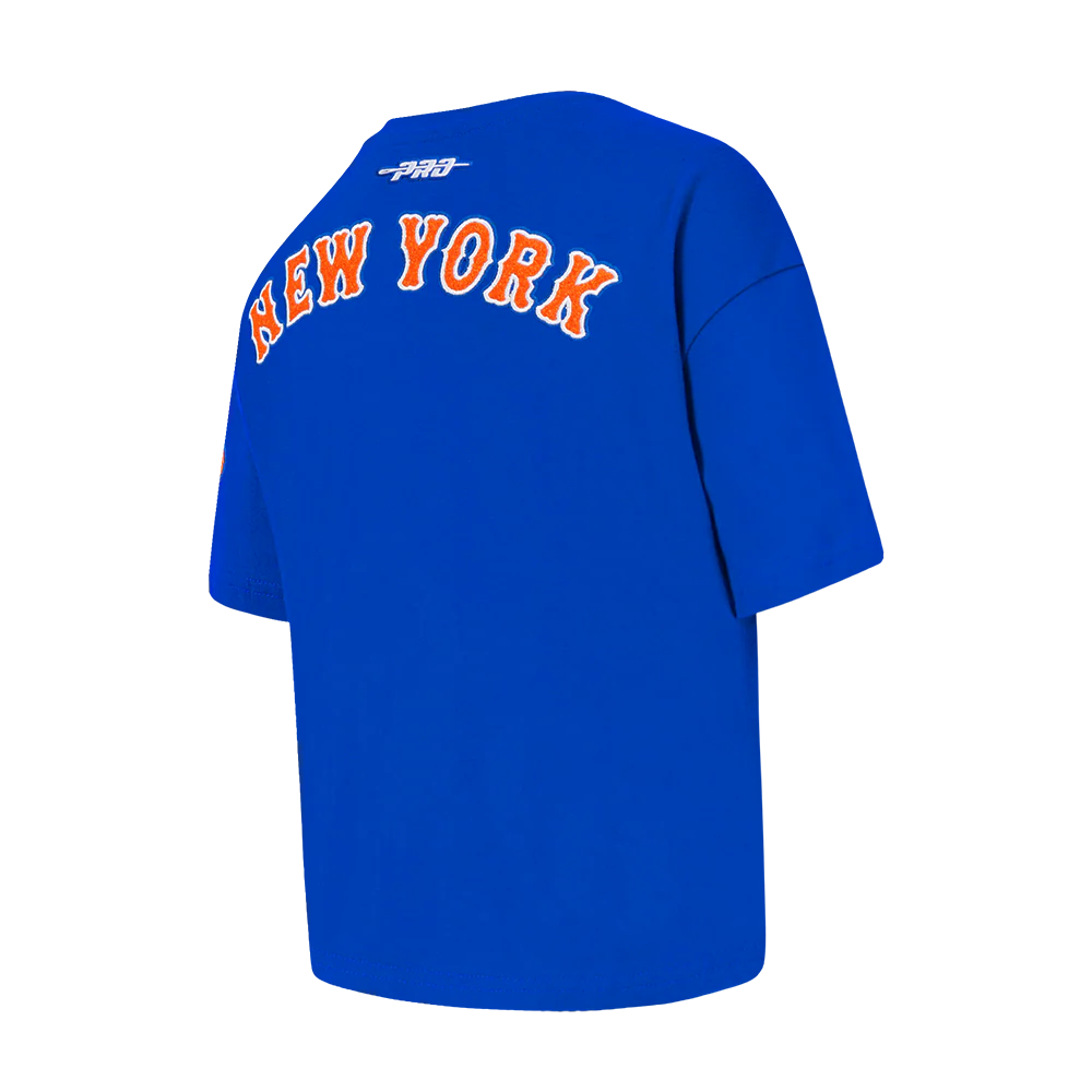 MLB NEW YORK METS CLASSIC LITTLE GIRLS SHORT SLEEVE BOXY TOP (ROYAL BLUE) - Image 4