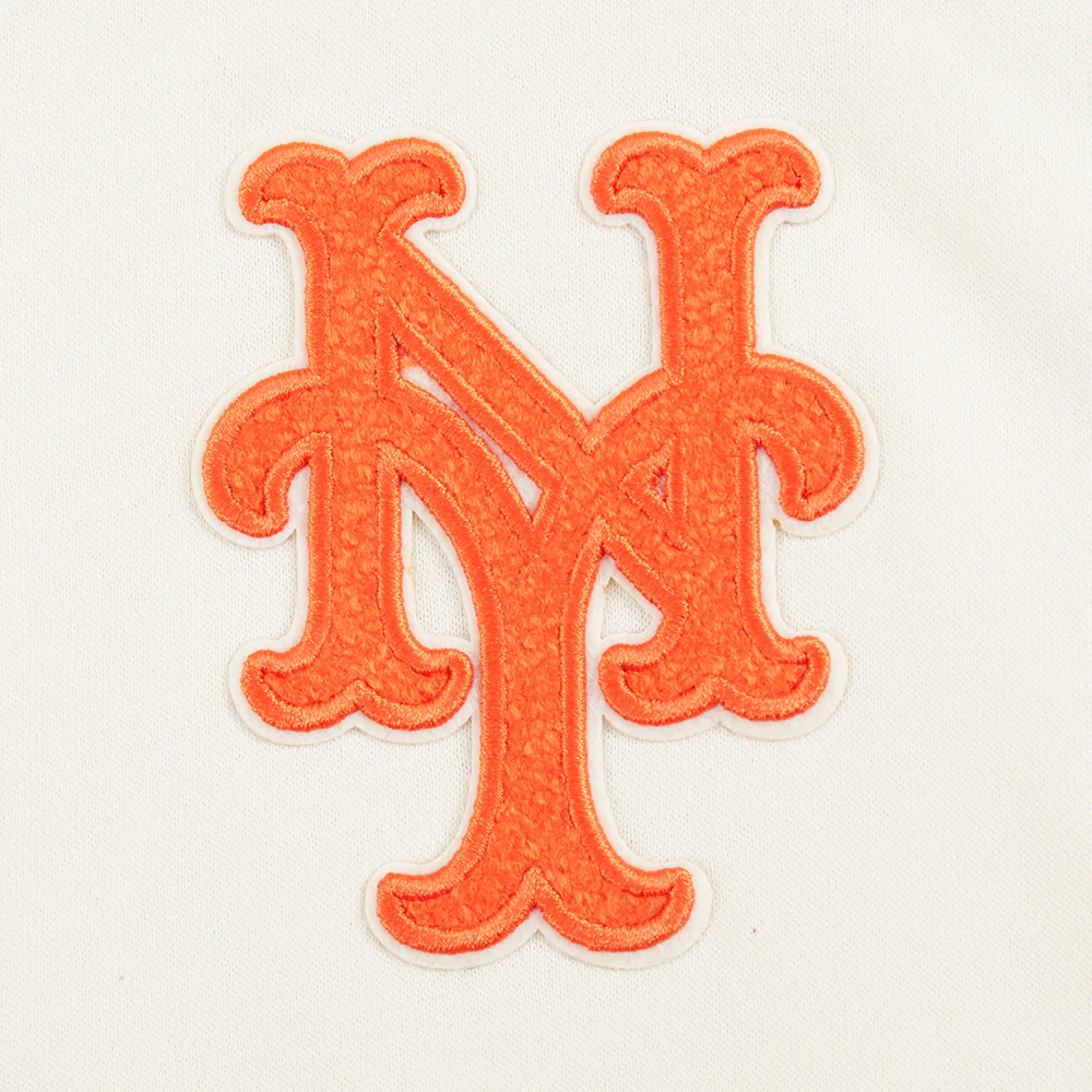 MLB NEW YORK METS RETRO CLASSIC LITTLE GIRLS RIB FLEECE PO HOODIE (EGGSHELL/ROYAL BLUE) - Image 7
