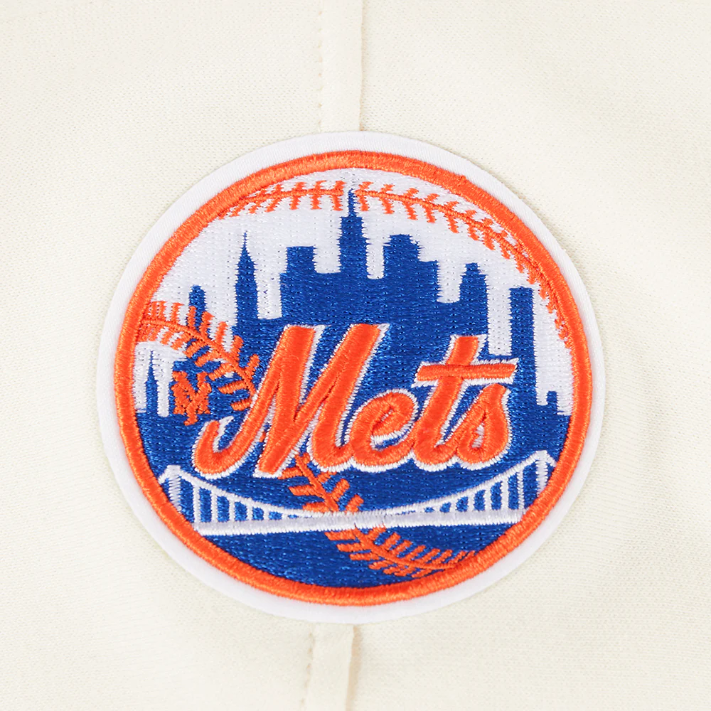 MLB NEW YORK METS RETRO CLASSIC LITTLE GIRLS RIB FLEECE PO HOODIE (EGGSHELL/ROYAL BLUE) - Image 8