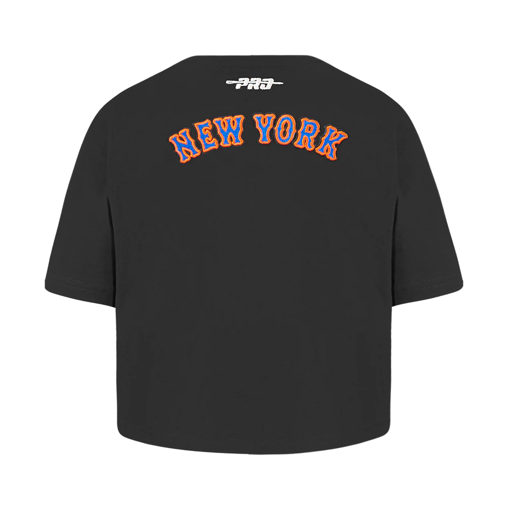 MLB NEW YORK METS CLASSIC TODDLER GIRLS SHORT SLEEVE BOXY TOP (BLACK) - Image 3