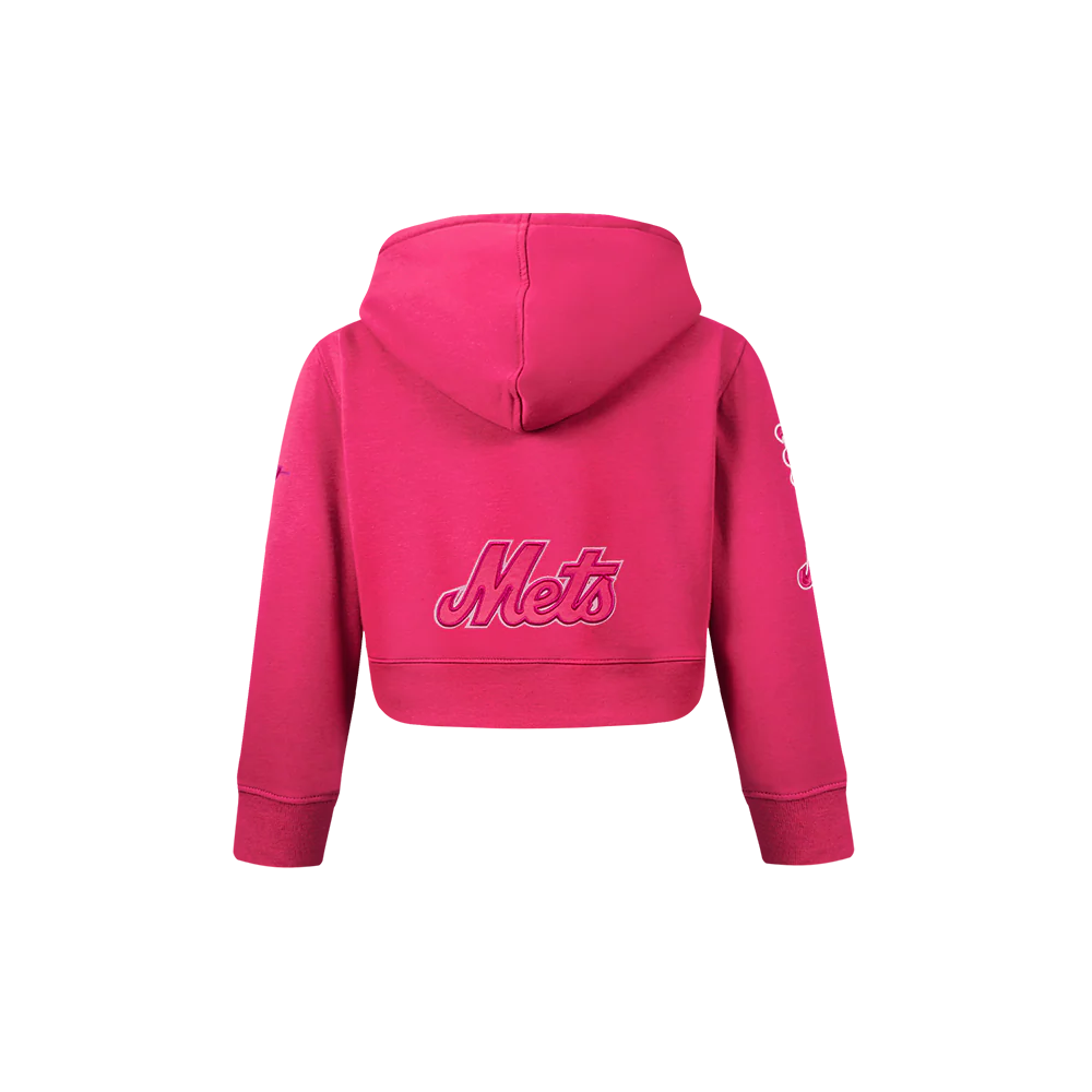 MLB NEW YORK METS TRIPLE PINK TODDLER GIRLS FLEECE PO HOODIE (BEETROOT PURPLE) - Image 3