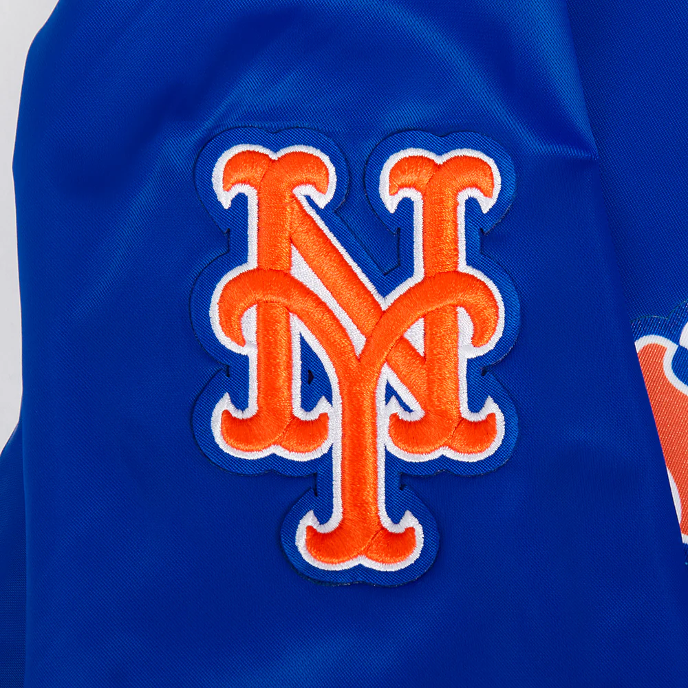MLB NEW YORK METS CLASSIC WOMEN'S SATIN JACKET (ROYAL BLUE) - Image 6