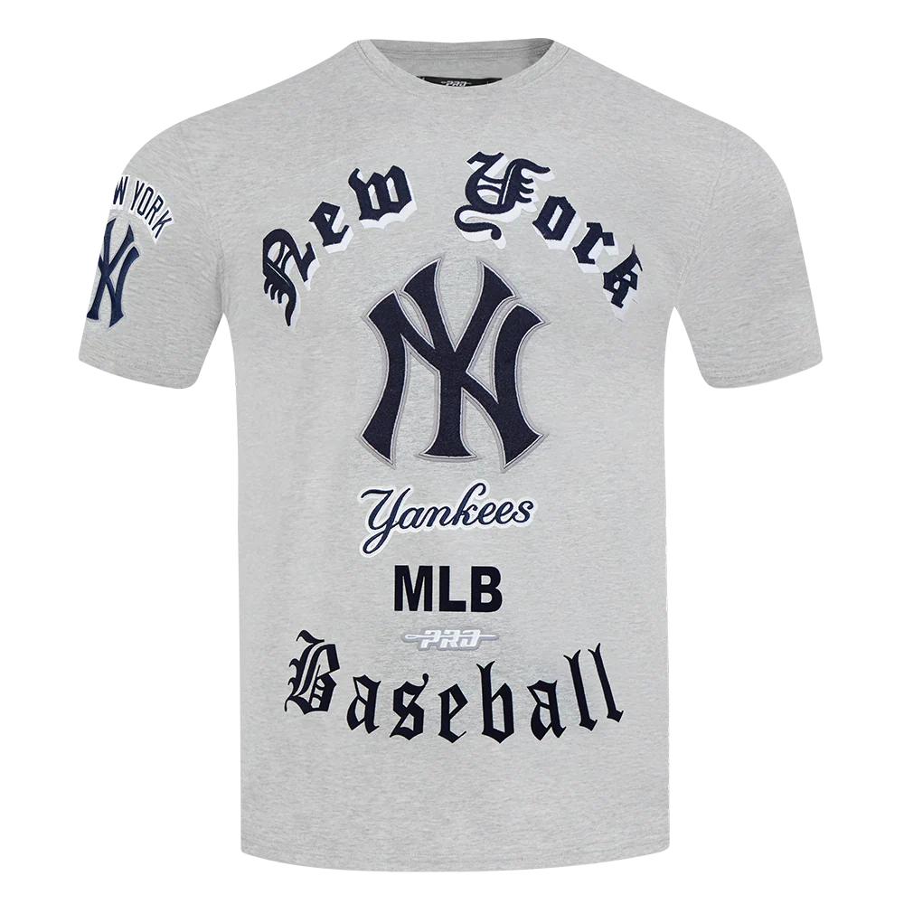 MLB NEW YORK YANKEES OLD ENGLISH MEN'S TOP (HEATHER GREY)