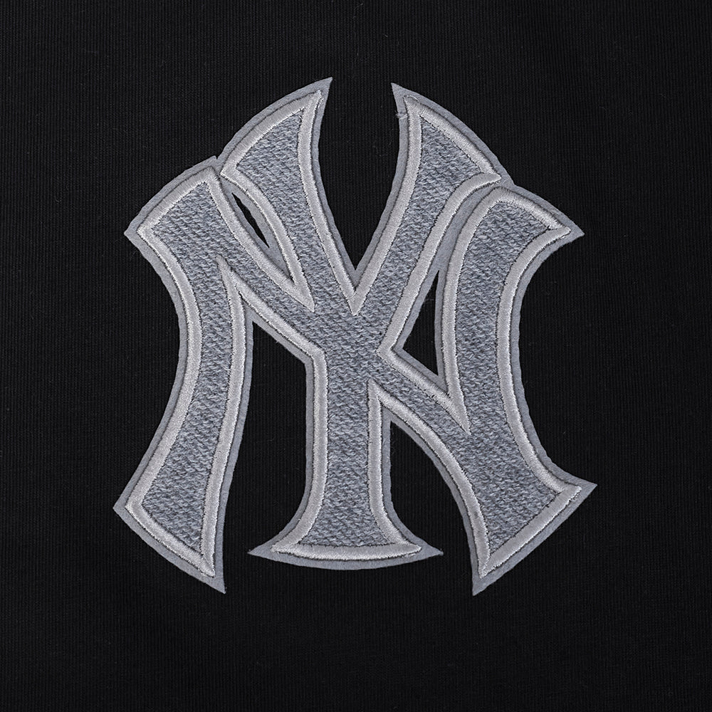 MLB NEW YORK YANKEES REVERSE FRENCH TERRY MEN'S COTTON JERSEY DROP SHOULDER TOP (BLACK) - Image 10