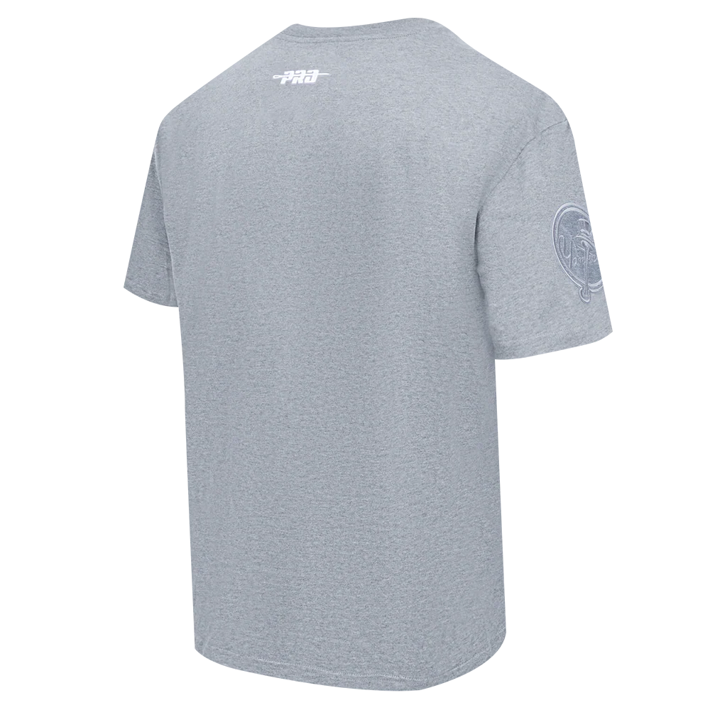 MLB NEW YORK YANKEES REVERSE FRENCH TERRY MEN'S COTTON JERSEY DROP SHOULDER TOP (DARK HEATHER GRAY) - Image 8