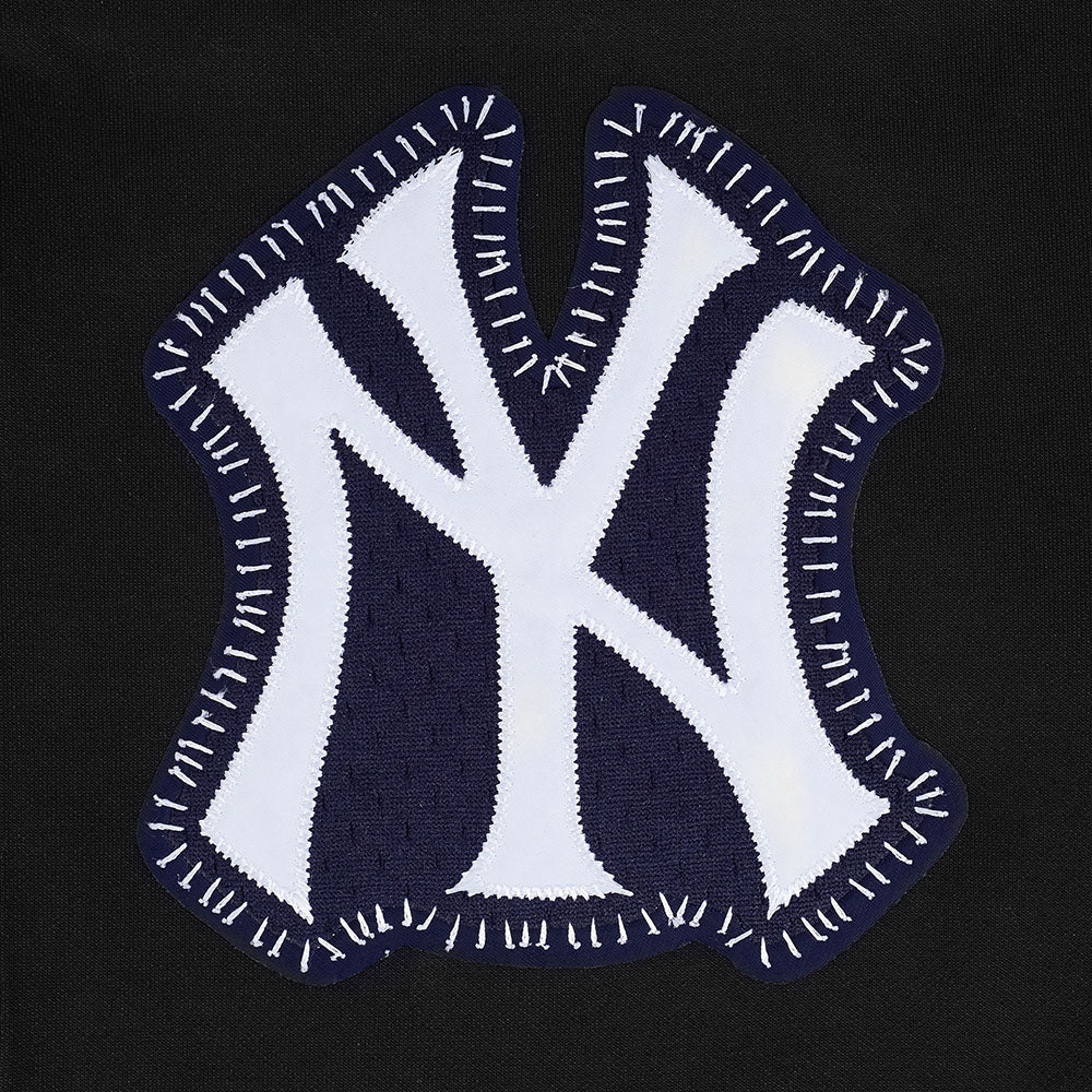 MLB NEW YORK YANKEES DIY PICK STITCH MEN'S DOUBLE KNIT SHORT SLEEVE JACKET (BLACK) - Image 8