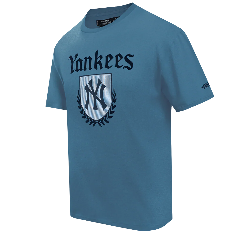 MLB NEW YORK YANKEES COUNTRY CLUB MEN'S COTTON JERSEY DROP SHOULDER TOP (STEEL BLUE) - Image 2
