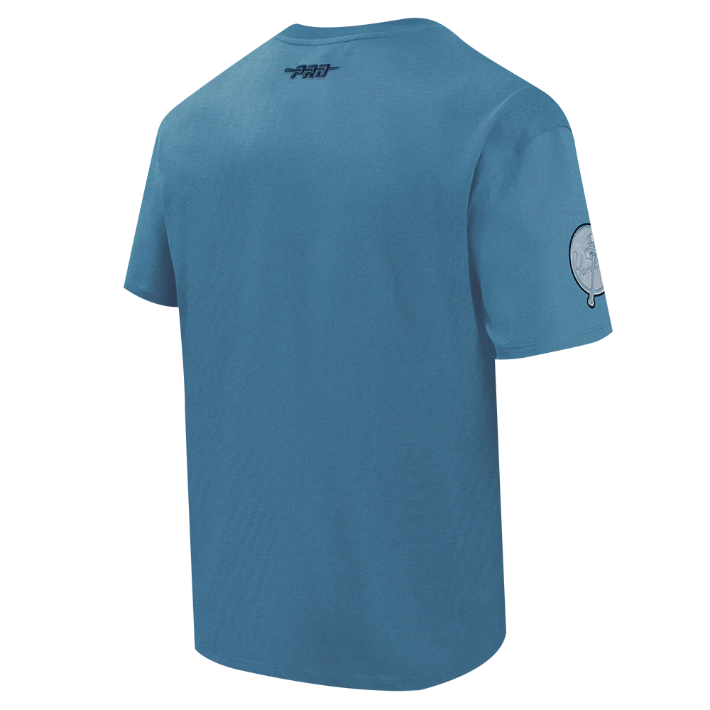 MLB NEW YORK YANKEES COUNTRY CLUB MEN'S COTTON JERSEY DROP SHOULDER TOP (STEEL BLUE) - Image 4