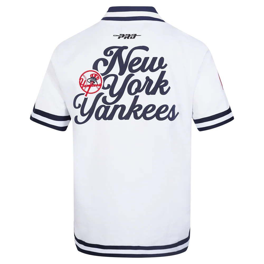 MLB NEW YORK YANKEES SOUVENIR MEN'S WARM UP JACKET (WHITE/MIDNIGHT NAVY) - Image 3
