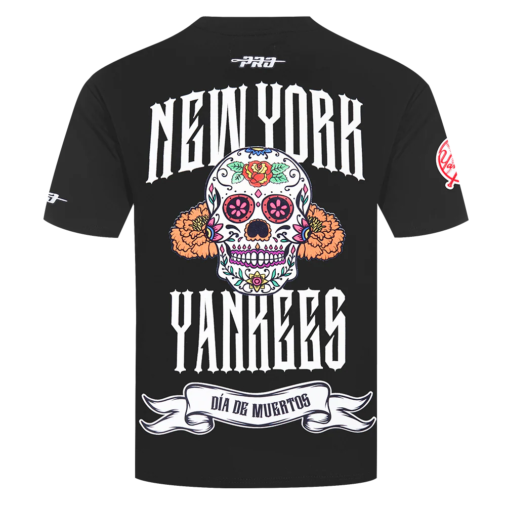 MLB NEW YORK YANKEES RIB CAGE MEN'S COTTON JERSEY DROP SHOULDER TOP(BLACK) - Image 4