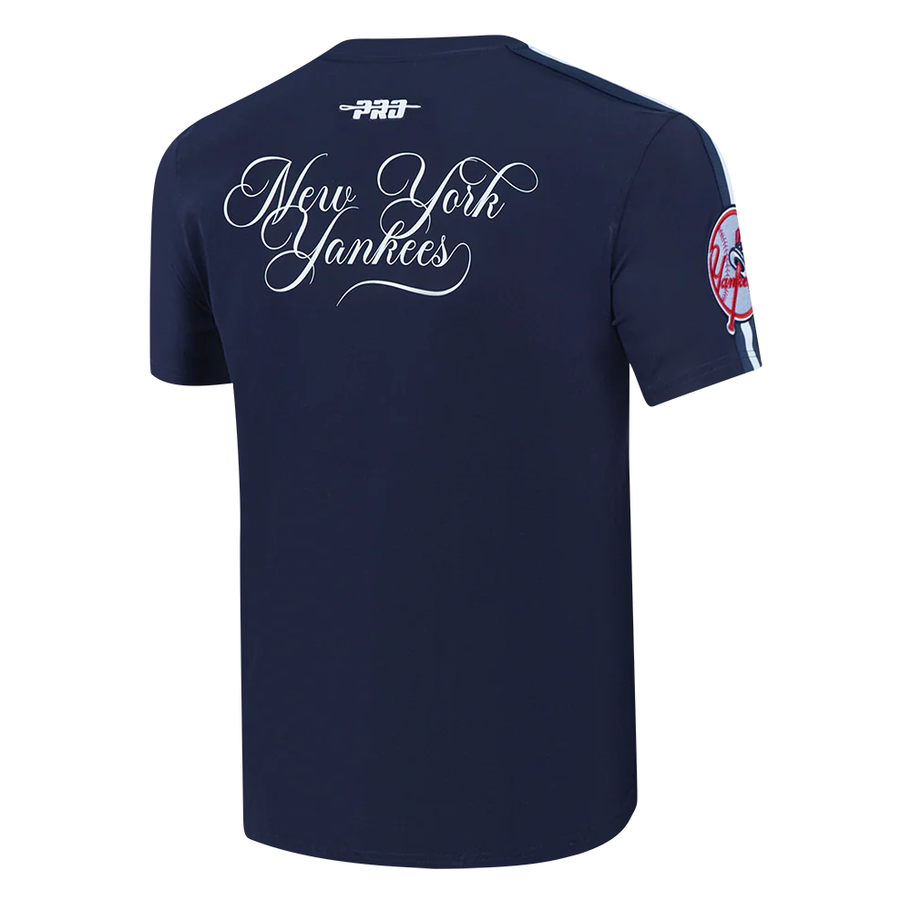 MLB NEW YORK YANKEES SUGAR SKULL MEN'S SINGLE JERSEY STRIPED TOP (MIDNIGHT NAVY) - Image 3