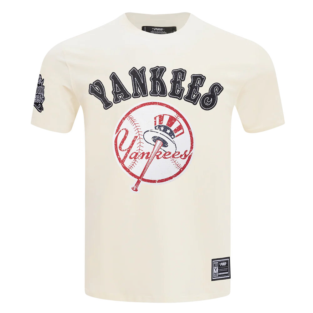 MLB NEW YORK YANKEES REBEL ATHLETICS STACKED LOGO MEN'S SJ TEE (EGGSHELL)
