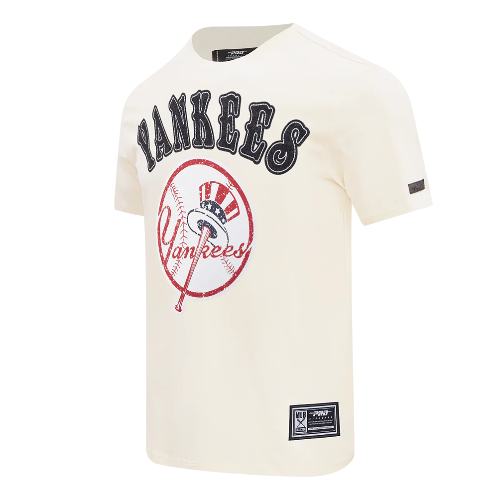 MLB NEW YORK YANKEES REBEL ATHLETICS STACKED LOGO MEN'S SJ TEE (EGGSHELL) - Image 2