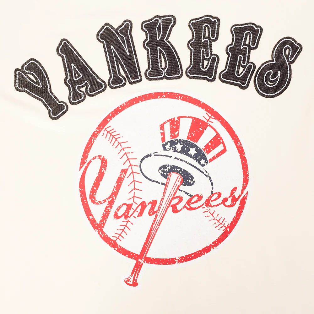 MLB NEW YORK YANKEES REBEL ATHLETICS STACKED LOGO MEN'S SJ TEE (EGGSHELL) - Image 5