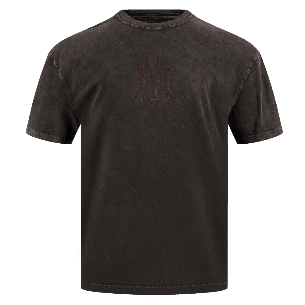 MLB NEW YORK YANKEES WASHED CLASSIC MEN'S ENZYME WASH DROP SHOULDER TEE (WASHED BROWN)