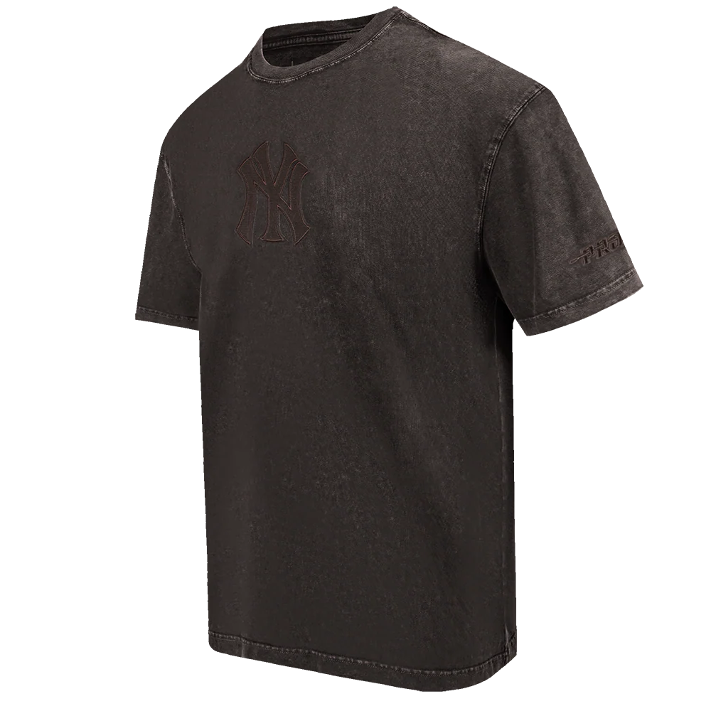 MLB NEW YORK YANKEES WASHED CLASSIC MEN'S ENZYME WASH DROP SHOULDER TEE (WASHED BROWN) - Image 2