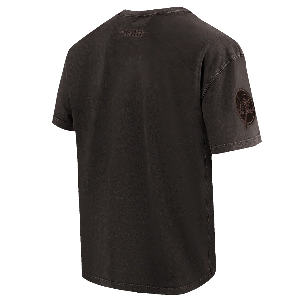 MLB NEW YORK YANKEES WASHED CLASSIC MEN'S ENZYME WASH DROP SHOULDER TEE (WASHED BROWN) - Image 4