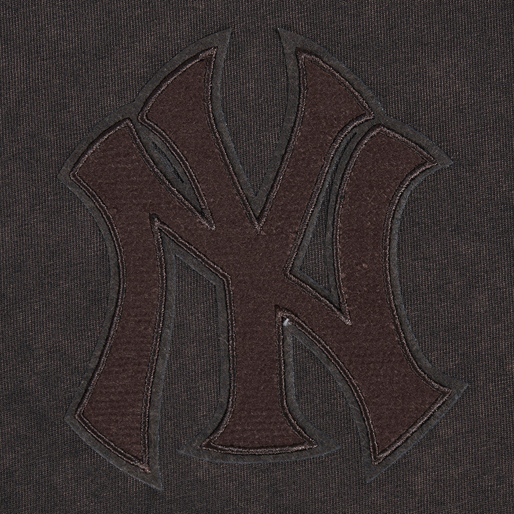 MLB NEW YORK YANKEES WASHED CLASSIC MEN'S ENZYME WASH DROP SHOULDER TEE (WASHED BROWN) - Image 6