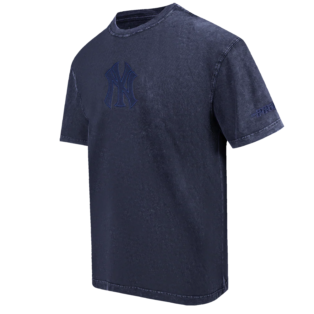MLB NEW YORK YANKEES WASHED CLASSIC MEN'S ENZYME WASH DROP SHOULDER TEE (WASHED MIDNIGHT NAVY) - Image 2
