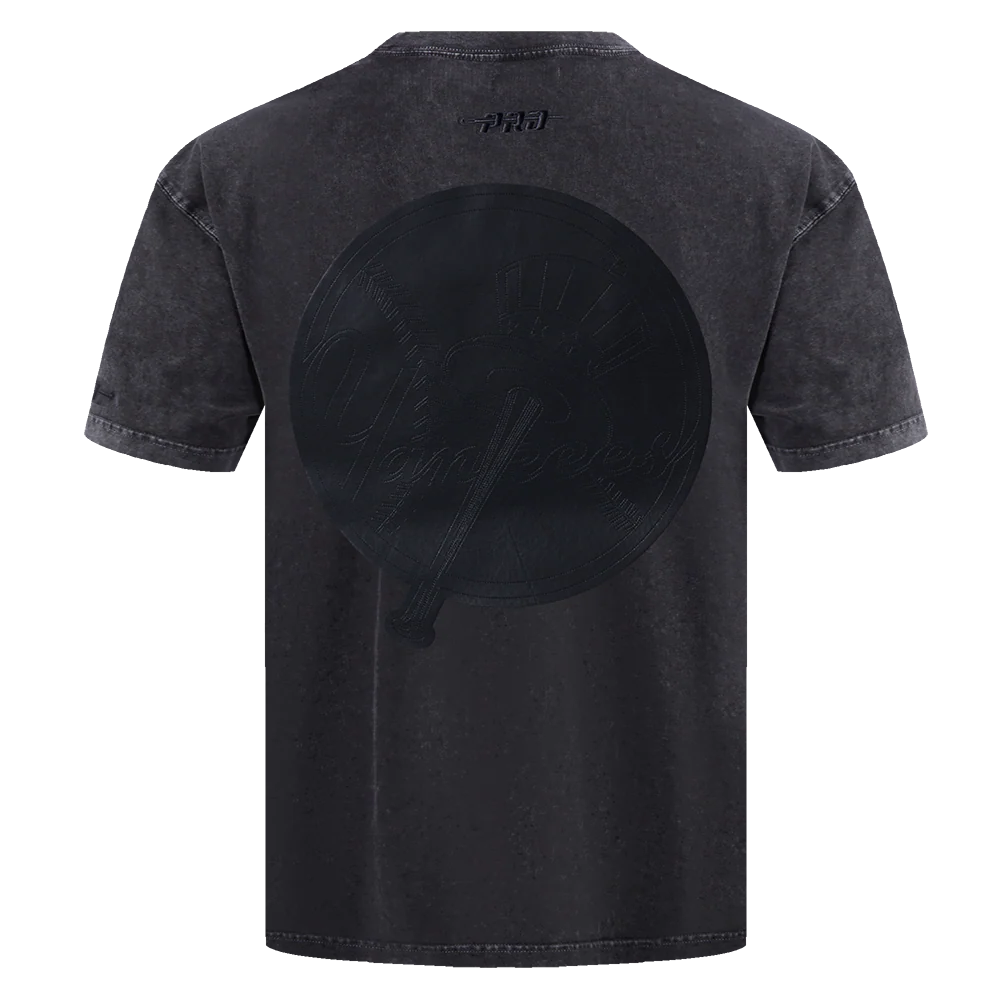 MLB NEW YORK YANKEES WASHED VANGUARD MEN'S ENZYME WASH CJ DROP SHOUL (WASHED BLACK) - Image 3