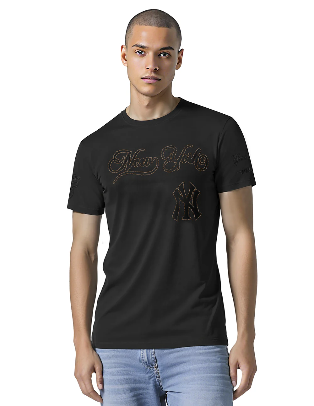 MLB NEW YORK YANKEES BLACKOUT MEN'S CJ DROP SHOULDER TEE (BLACK)
