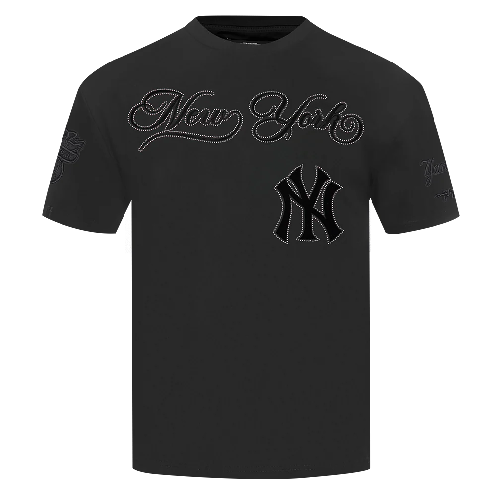 MLB NEW YORK YANKEES BLACKOUT MEN'S CJ DROP SHOULDER TEE (BLACK) - Image 3