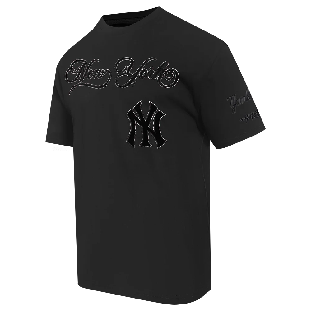 MLB NEW YORK YANKEES BLACKOUT MEN'S CJ DROP SHOULDER TEE (BLACK) - Image 4