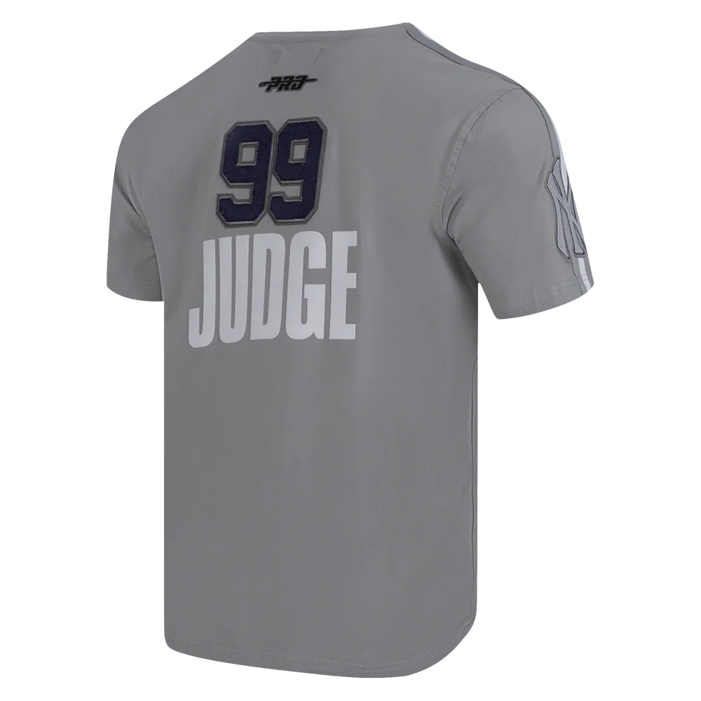 MLB NEW YORK YANKEES AARON JUDGE #99 CLASSIC MEN'S SINGLE JERSEY STRIPED TOP (GRAY) - Image 4