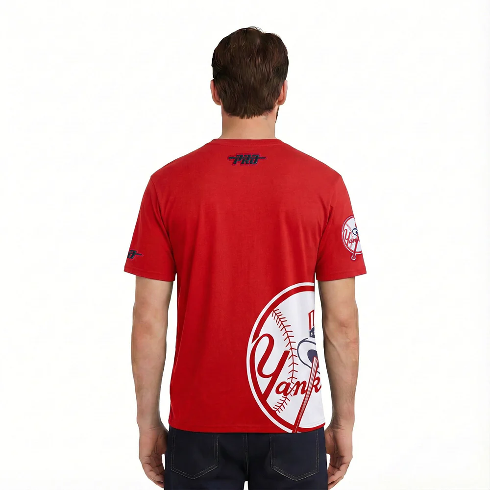 MLB NEW YORK YANKEES LIVING LARGE MEN'S CJ DROP SHOULDER TEE (RED) - Image 2