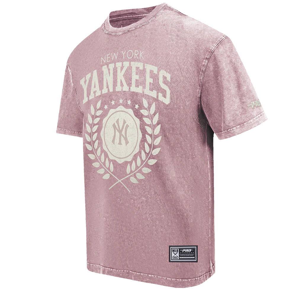 MLB NEW YORK YANKEES STREET TEAM MEN'S CJ DROP SHOULDER ENZYME WASH TEE (WASHED MAUVE) - Image 3