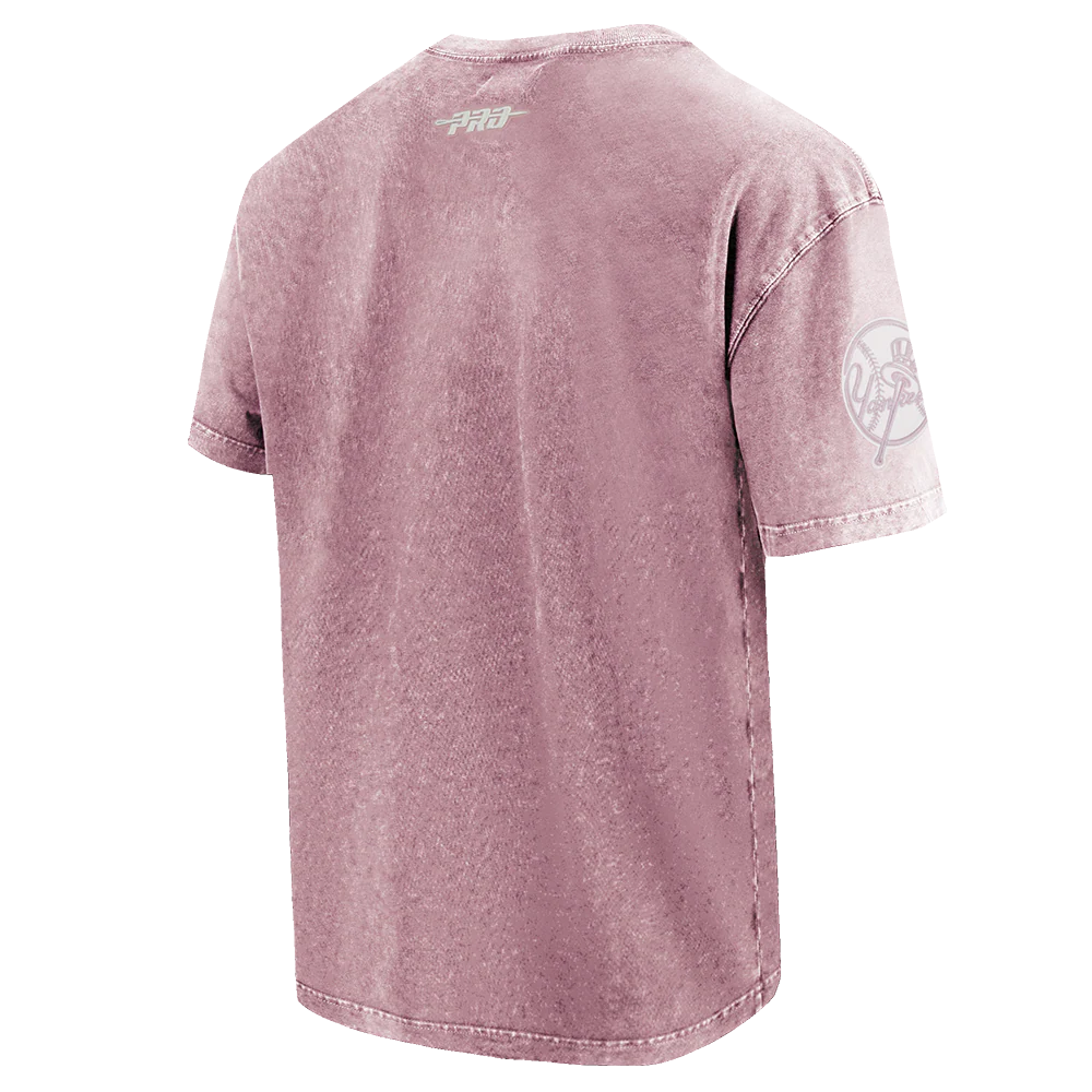 MLB NEW YORK YANKEES STREET TEAM MEN'S CJ DROP SHOULDER ENZYME WASH TEE (WASHED MAUVE) - Image 4