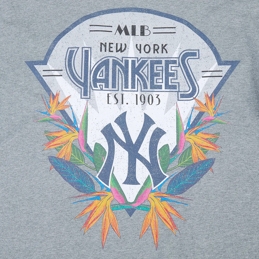 MLB NEW YORK YANKEES PARADISE MEN'S S/S TEE (DARK HEATHER GRAY) - Image 7